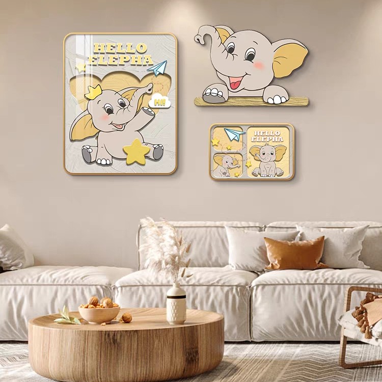 【银河】趣味大象餐厅现代简约饭厅沙发背景墙40*50/40*28/30*20