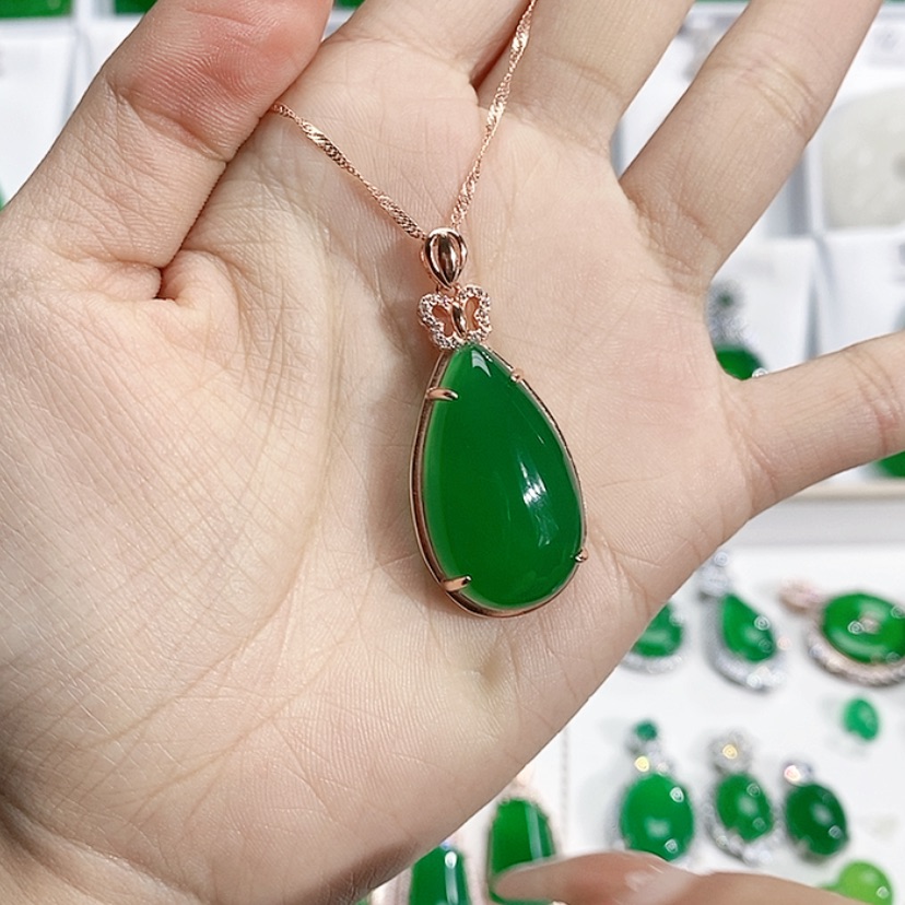 【闪购商品】玛瑙/玉髓吊坠银S925镶嵌