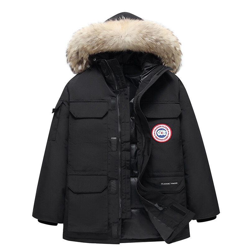 加拿大羽绒服男女中长款冬季新款冬08远征反季加厚白鸭绒毛派克服