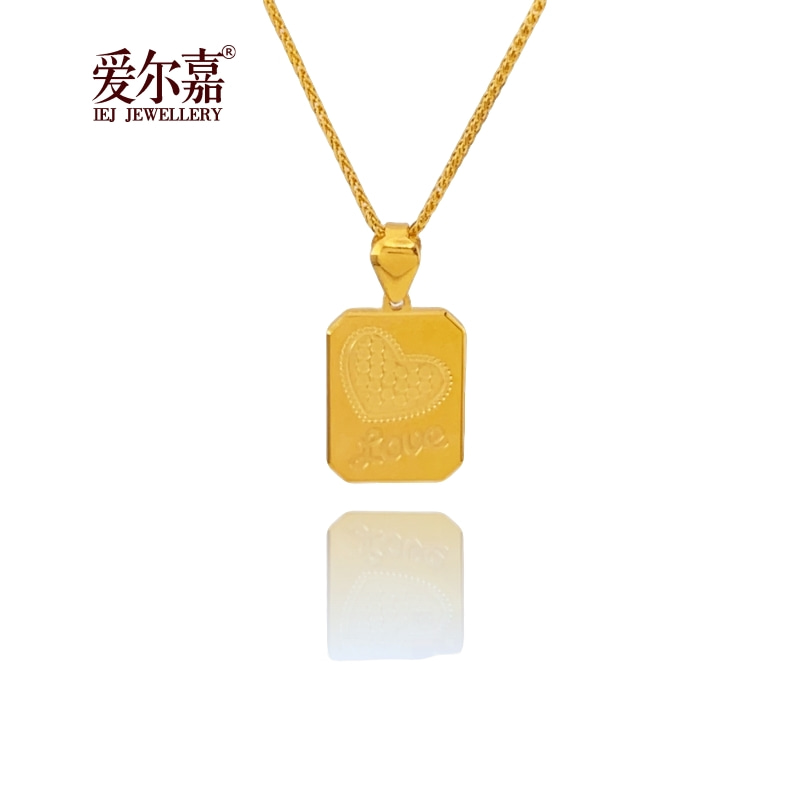 黄金吊坠足金999巧克力方糖挂坠鱼鳞爱心精致百搭时尚简约纯金