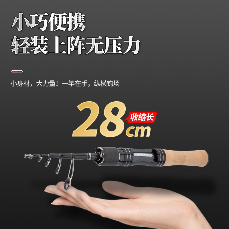 DAOYEE/道一工坊炙匠振出式收缩微物杆迷你路亚竿溪流便携马口杆
