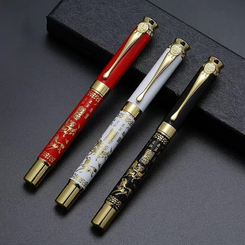烂笔头665八骏图金属美工弯尖钢笔直尖硬笔书法练字成人送礼教师