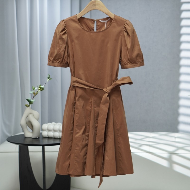 咏系列   Z094   女装时尚撤柜短袖连衣裙咖色