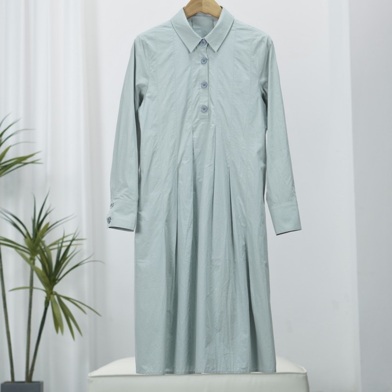 Shi系列 E411 女装时尚撤柜长袖连衣裙浅绿118881207（瑕疵泛黄）