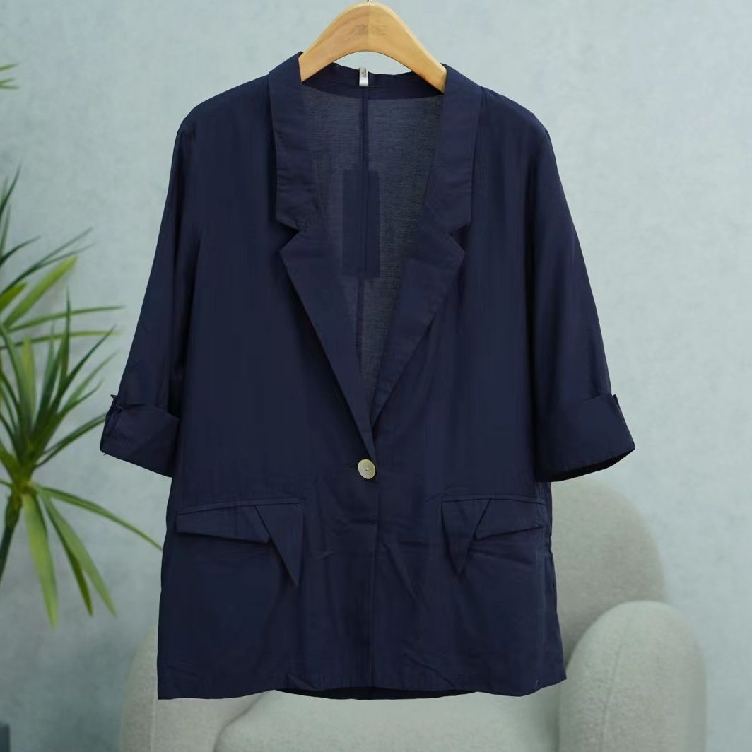 Shi系列  Z569   女装时尚撤柜休闲西装外套藏青2251359T