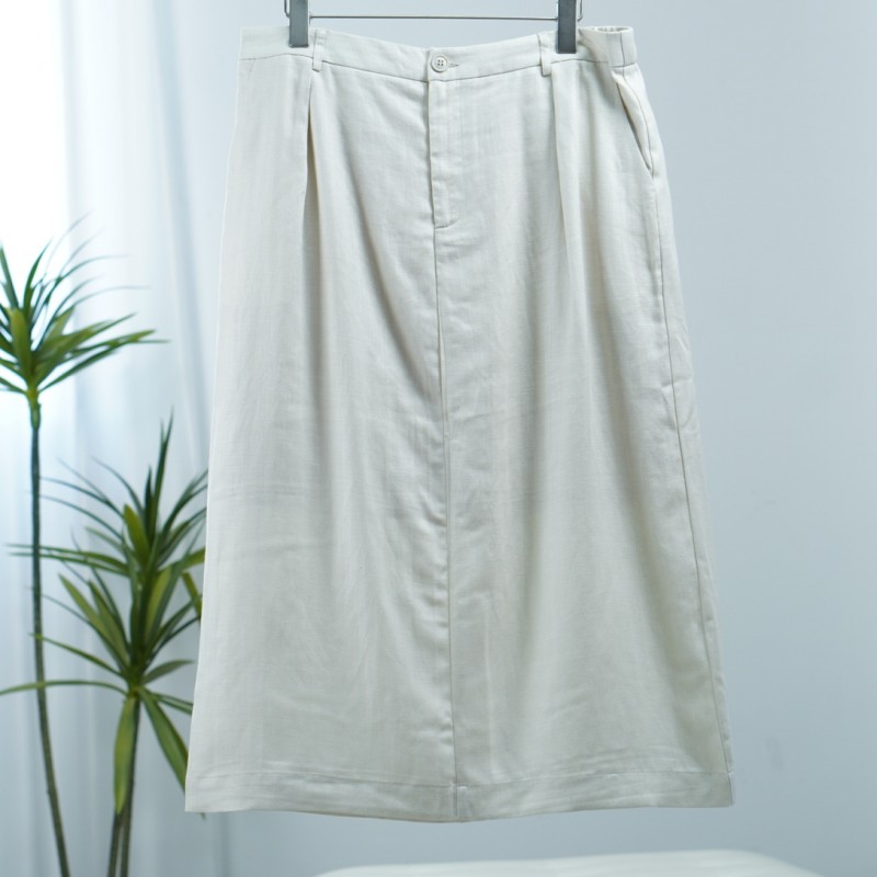 设计师系列  Y225-1  女装时尚撤柜休闲半身长裙原麻色BQ0571