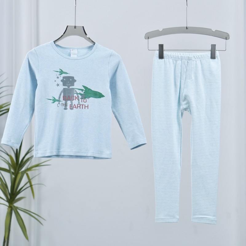 PF124   童装时尚撤柜低圆领红豆绒男童套装浅绿VPR7015T32