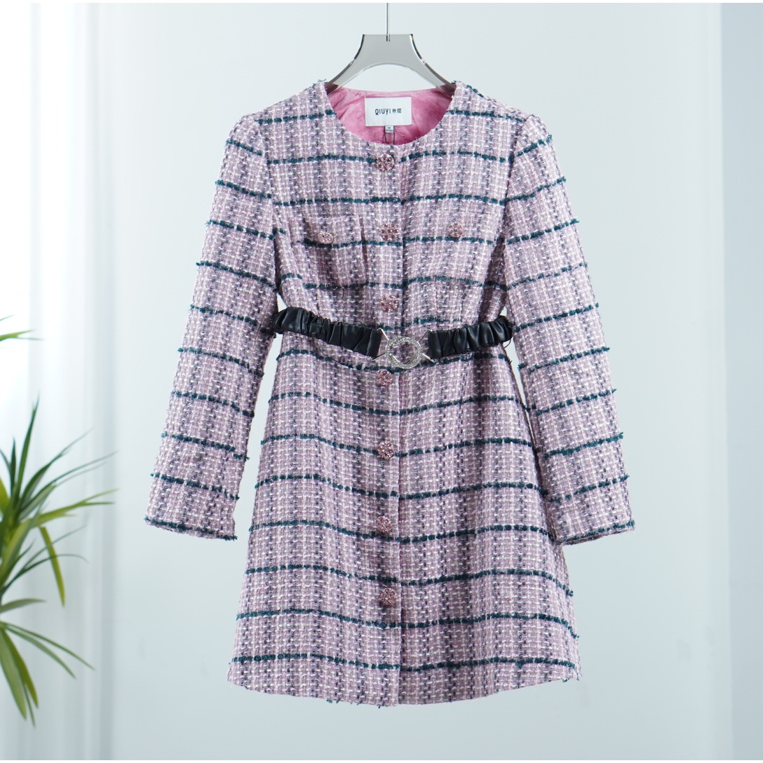 秋系列   E029-1  女装简约时尚连衣裙粉色3501502