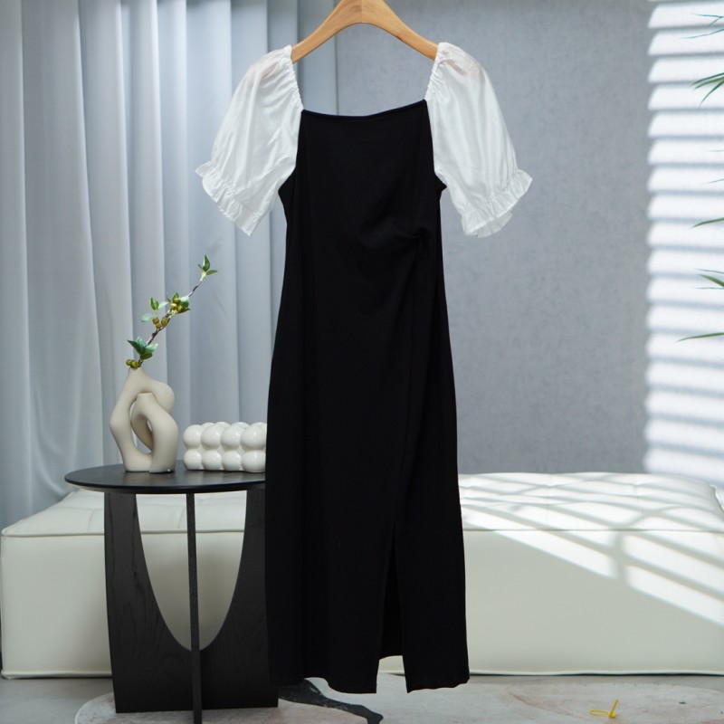 咏系列  E507   女装时尚撤柜短袖连衣裙黑色B3652104