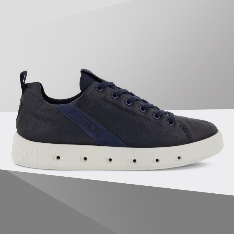 ECCO爱步防水圆头板鞋男 秋款防滑真皮休闲鞋 街头720 520804