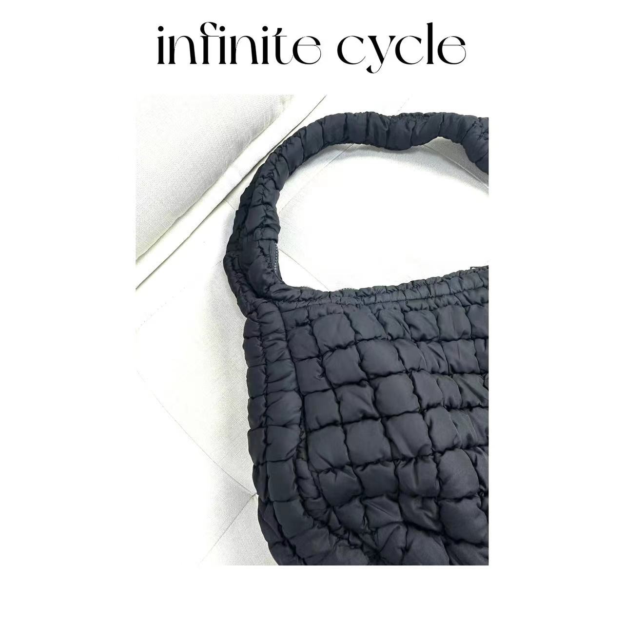 【542】infinite cycle韩版褶皱云朵大容量斜挎包