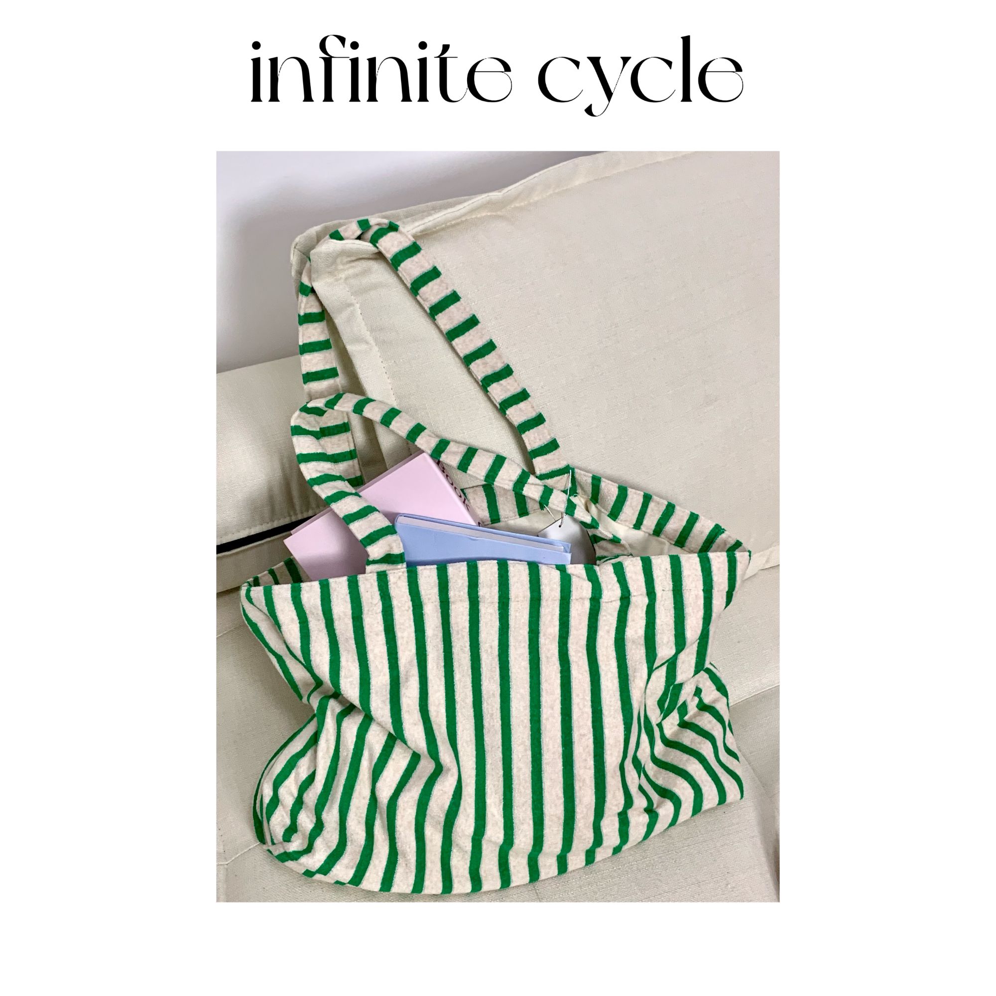 【1337】infinite cycle条纹大容量美式学院风单肩包