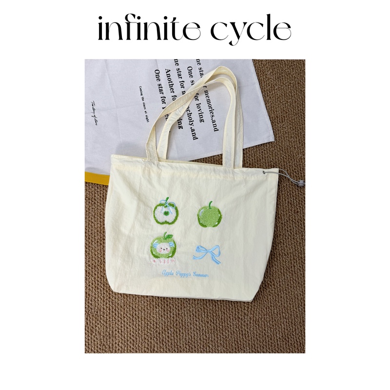 【812】infinite cycle小清新青苹果团休闲大容量通勤单肩包