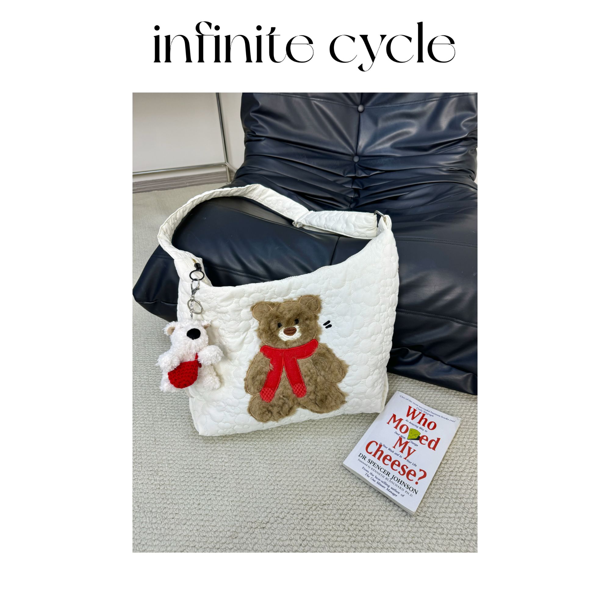 【1456】infinite cycle韩系刺绣可爱ins托特大容量单肩包