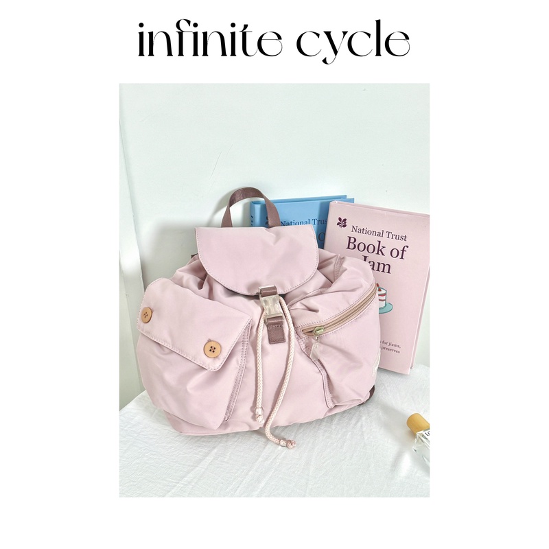 【1147】infinite cycle韩系小众设计口袋抽绳双肩包