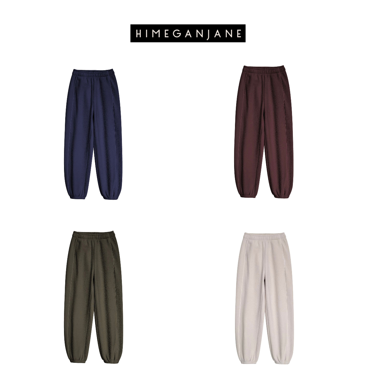 HIMEGANJANE 冬日暖阳 400克高密度双面绒超舒服束脚卫裤81275