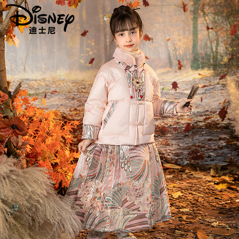 【FF】Disney/迪士尼女童冬款日常洋气国风中式加厚套装裙XCE4SZ298
