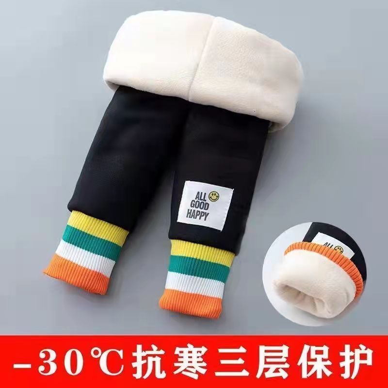 女童秋冬款打底棉裤加绒加厚三层夹棉裤子外穿儿童宝宝宝宝绒裤子