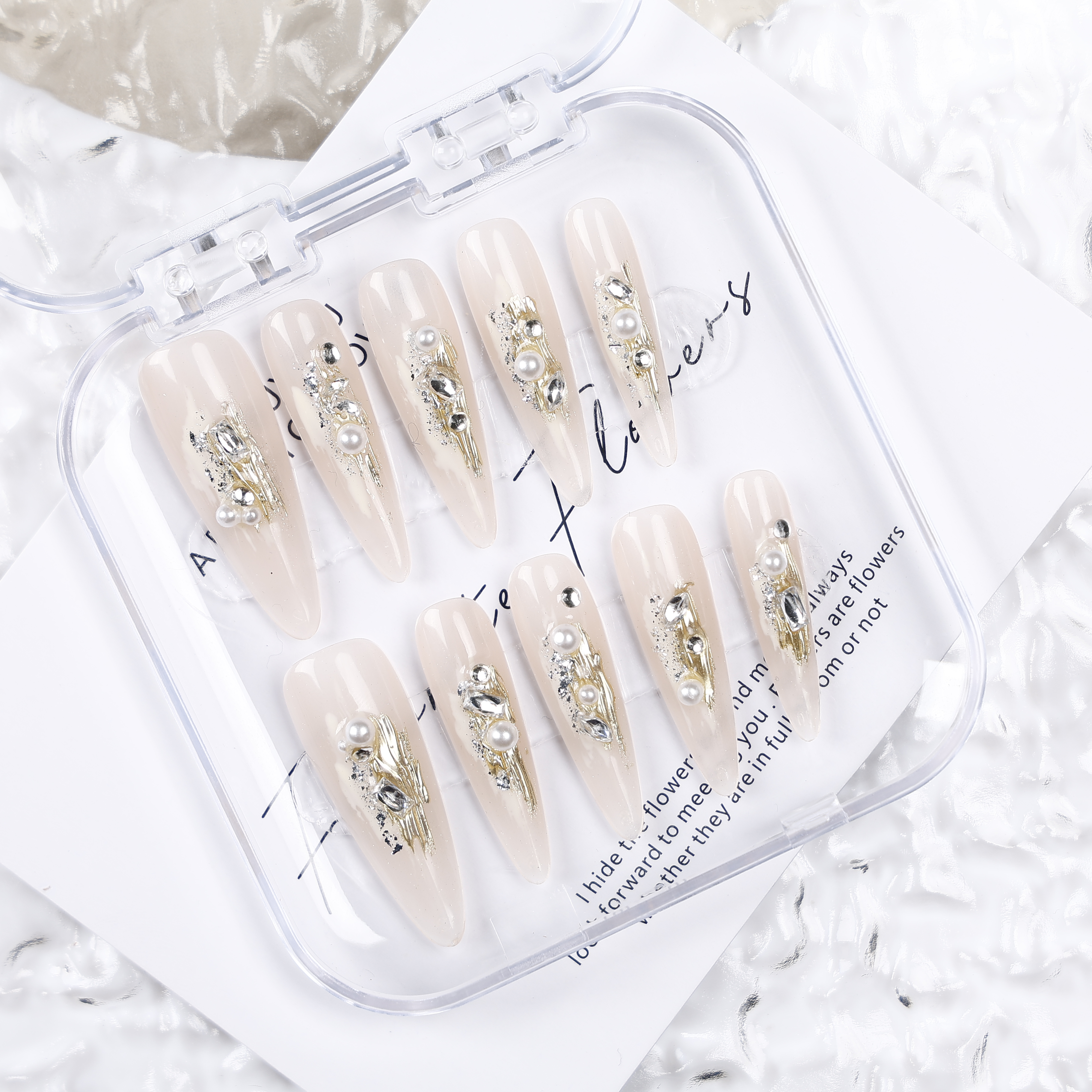 【月光琉璃】小众轻奢珍珠钻显白气质纯手工穿戴甲