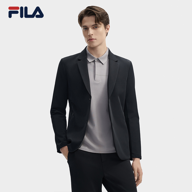 FILA斐乐男士西装外套2024冬季新款时尚简约休闲商务F11M442707F