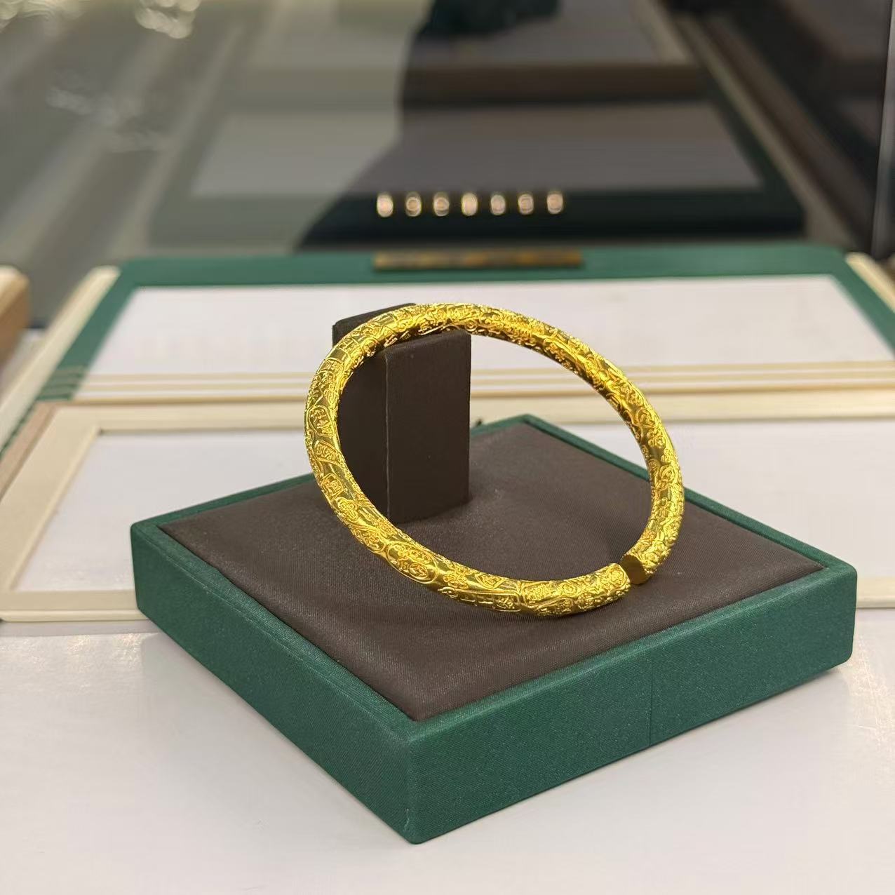 足银手镯 吉言手镯 开口 时尚经典  总重57.16克