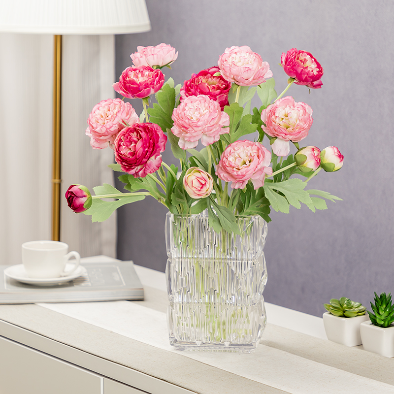 露莲仿真花束绢花餐桌花摆件家庭装饰花客厅插花假花高端家居桌花