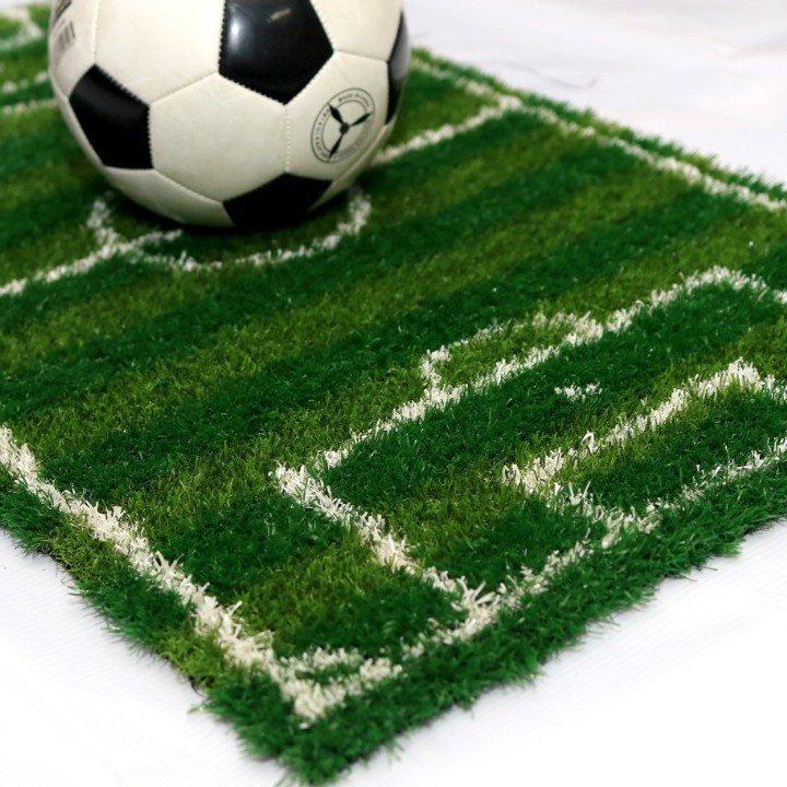 足球场图案人造草坪垫仿真草坪迷你足球场地毯球迷热品足球装饰垫