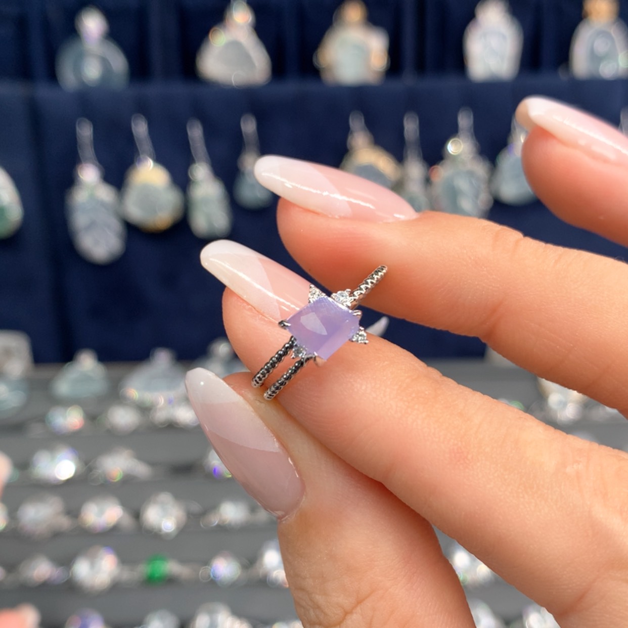 【闪购商品】翡翠戒指18K金镶嵌