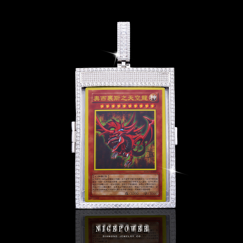 NICEPOWER/金帕沃 铜合金合成锆石吊坠  满钻游戏王卡片吊坠