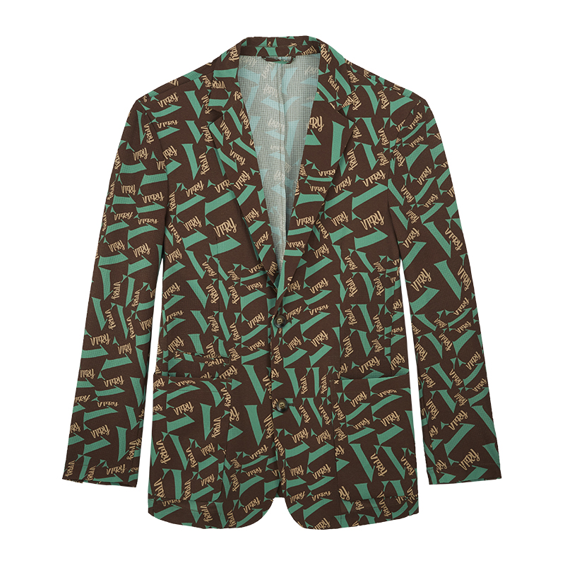 VY男装西服外套休闲单西经典LOGO时尚修身春秋外搭轻奢百搭721051