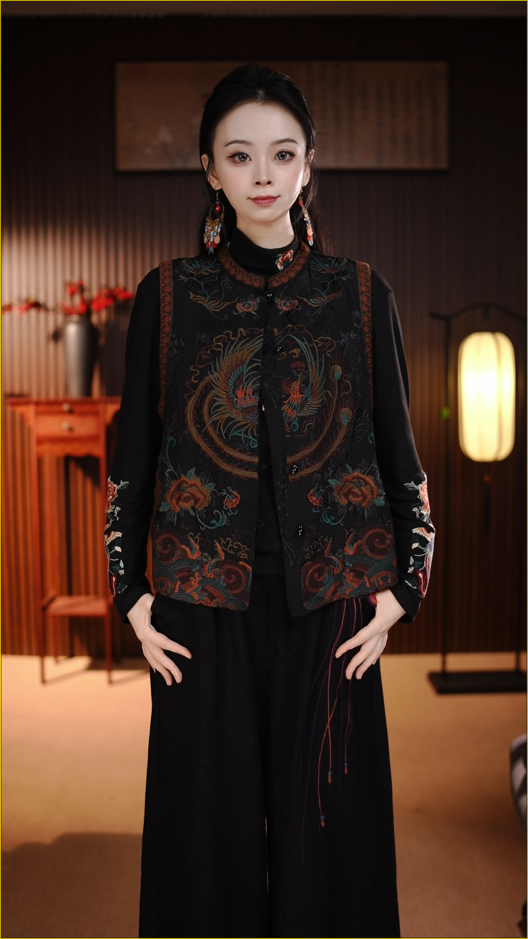 【欢宣】小鱼高定新中式国风妈妈装新中式凤鸾刺绣马甲