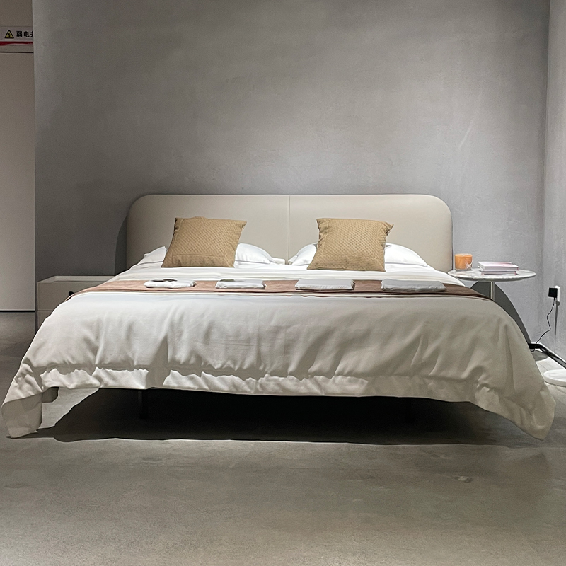 白灵【马卡龙悬浮床】意式轻奢现代轻奢主次卧极简悬浮松驰感