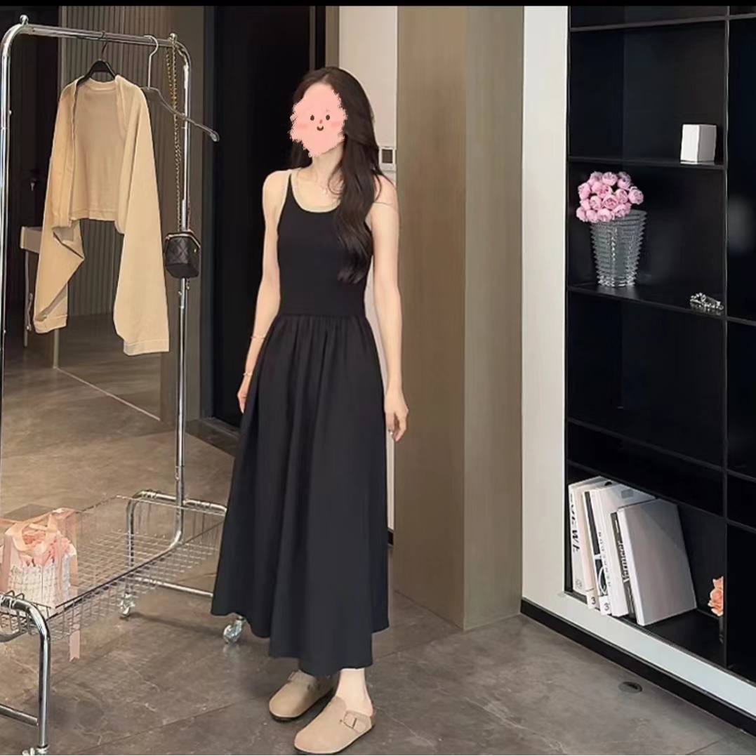 早秋日落沉沦初秋针织拼接连衣裙开衫套装法式气质连衣裙子女高贵