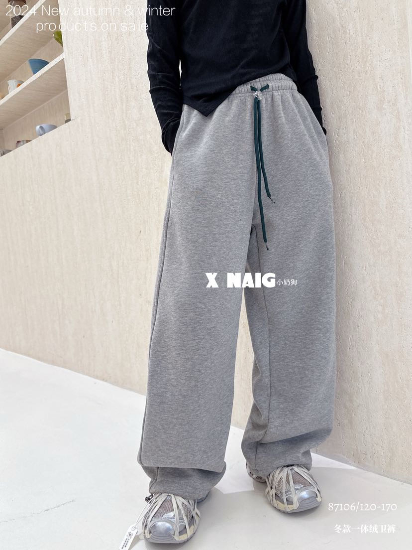 2024年儿童中大童休闲裤百搭洋气冬款加厚加绒