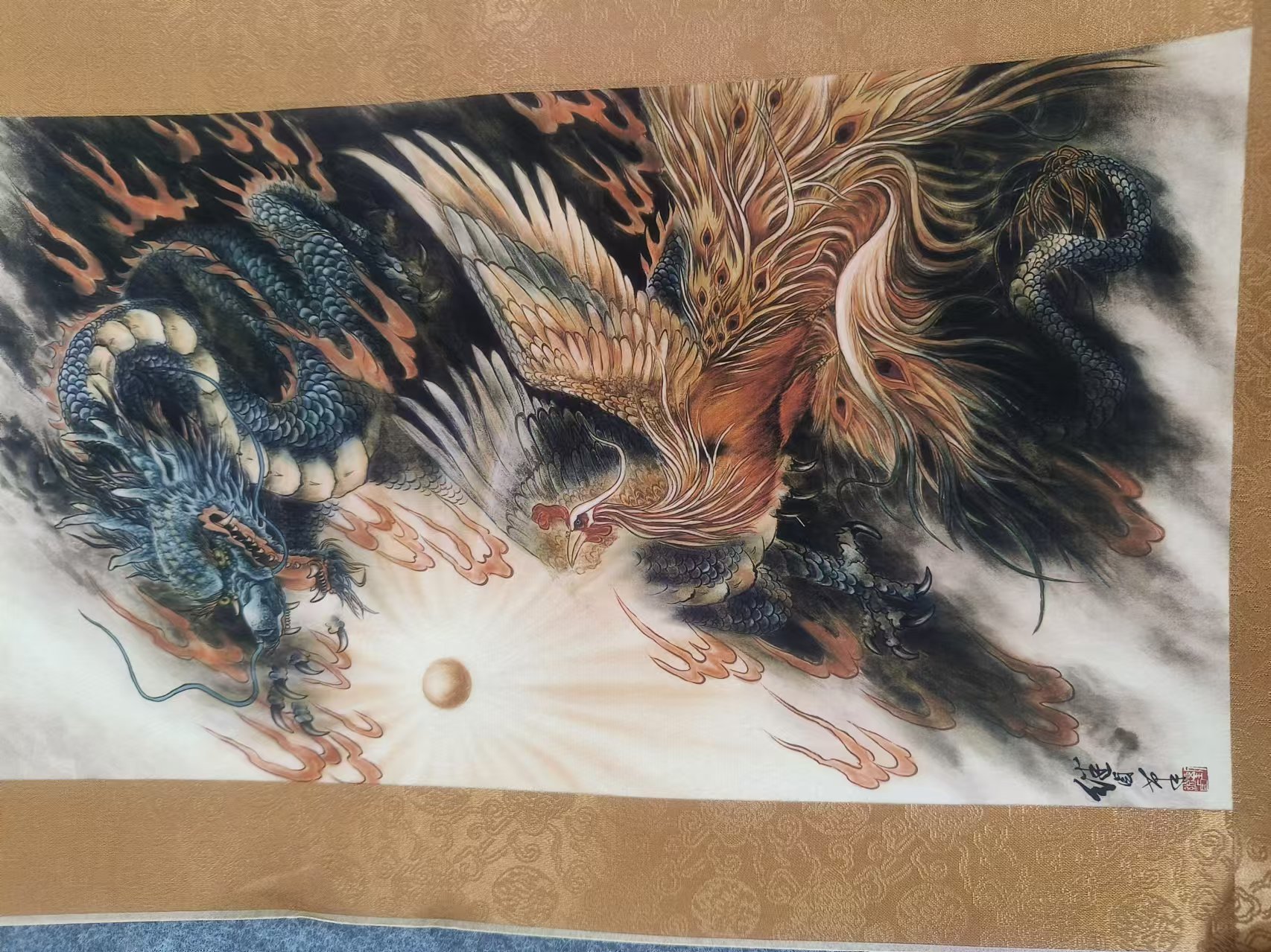 千古书画院 精品 小画片福利 龙凤呈祥 32*55 尺寸小不喜勿拍