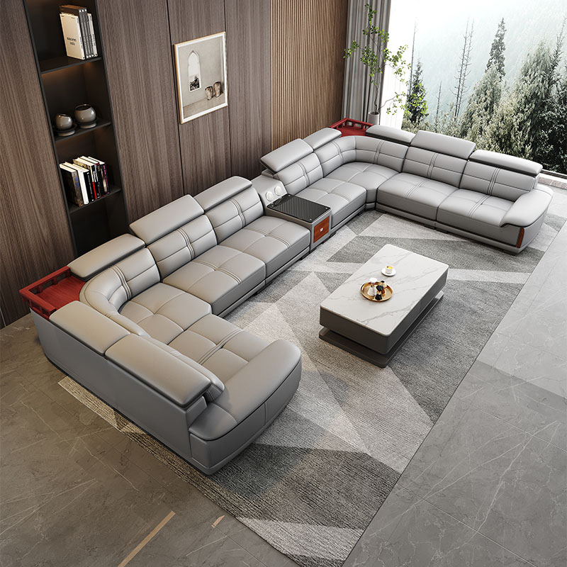 海马狄曼真皮沙发头层牛皮现代简约皮艺转角沙发客厅客厅沙发