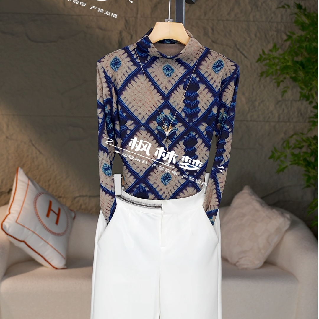 2025冬装双面海岛绒自保暖秋冬新款修身显瘦加绒打底衫女上衣73