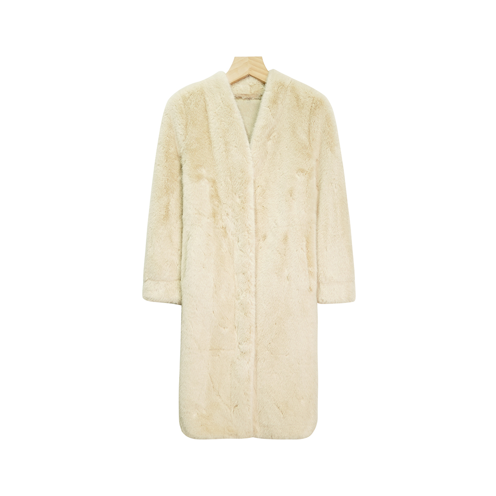 X24219【冬日暖阳】(七七专属)简约百搭V领时尚外套3D