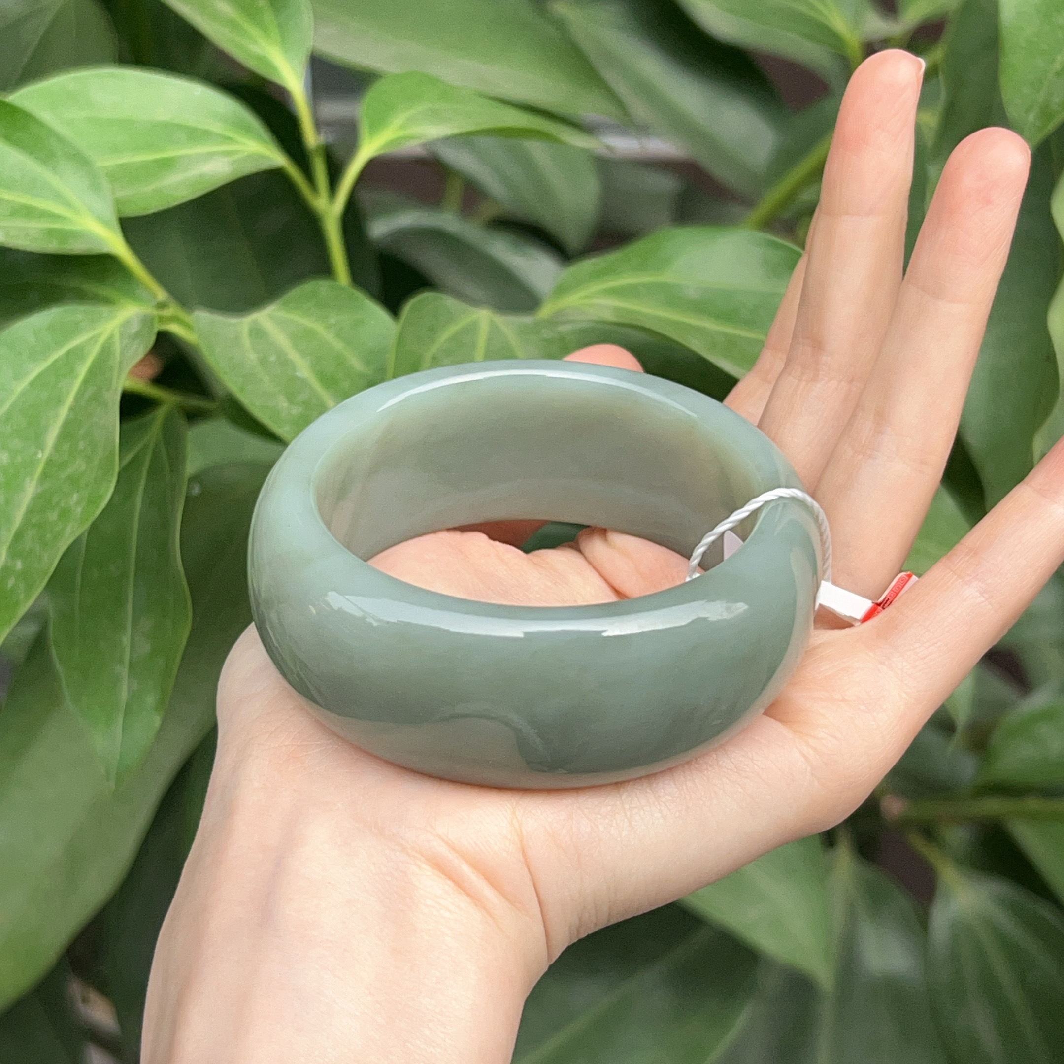 和田玉且莫蓝宽版手镯58.6-26.4-10.2