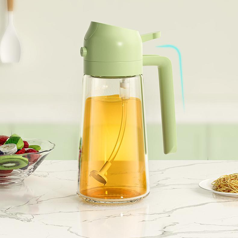【哈乐熊】自开合喷油壶一体式油壶玻璃家用厨房空气炸锅喷油瓶雾化