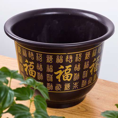 黑340加厚百福花盆3个送托盘（口径30.5高22左右）