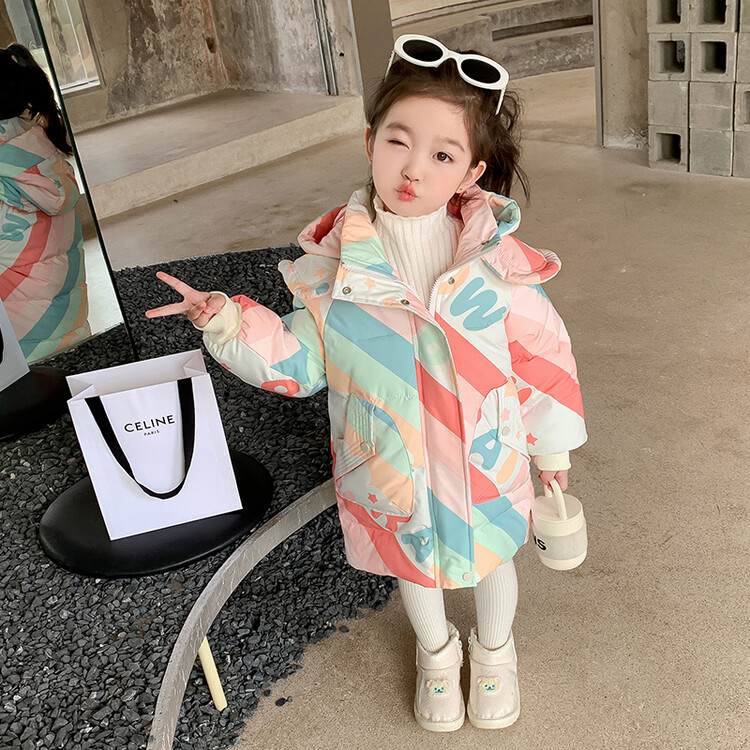 【专柜品质】女童羽绒服冬季加厚洋气中长款冬装2023新款时髦外套