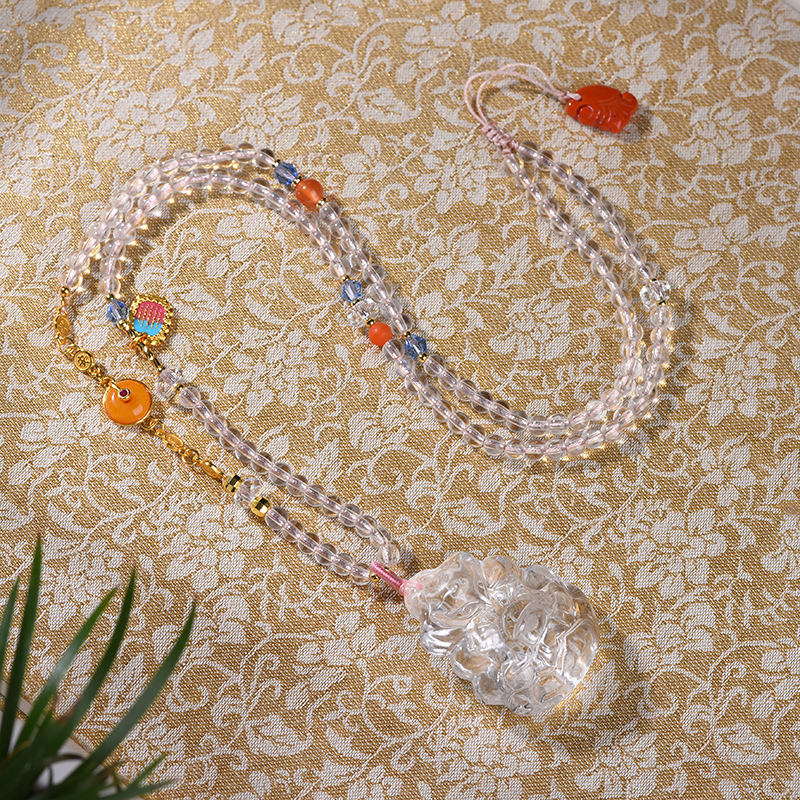 守护——白水晶九尾狐项链【JJ049】