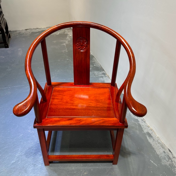 非洲印尼红檀椅子圈椅围椅主人椅客椅茶桌椅古典圈椅