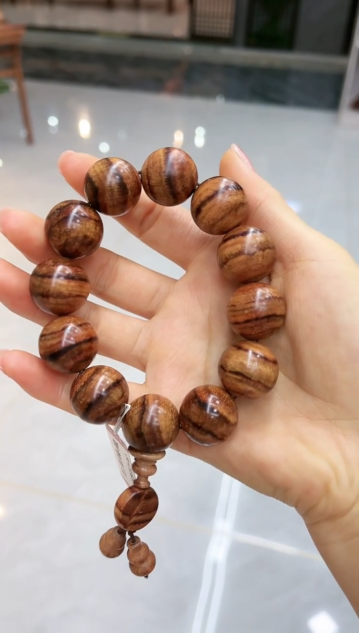 【闪购商品】降香黄檀手串/手链2.0大黑线虎皮纹糠梨单圈