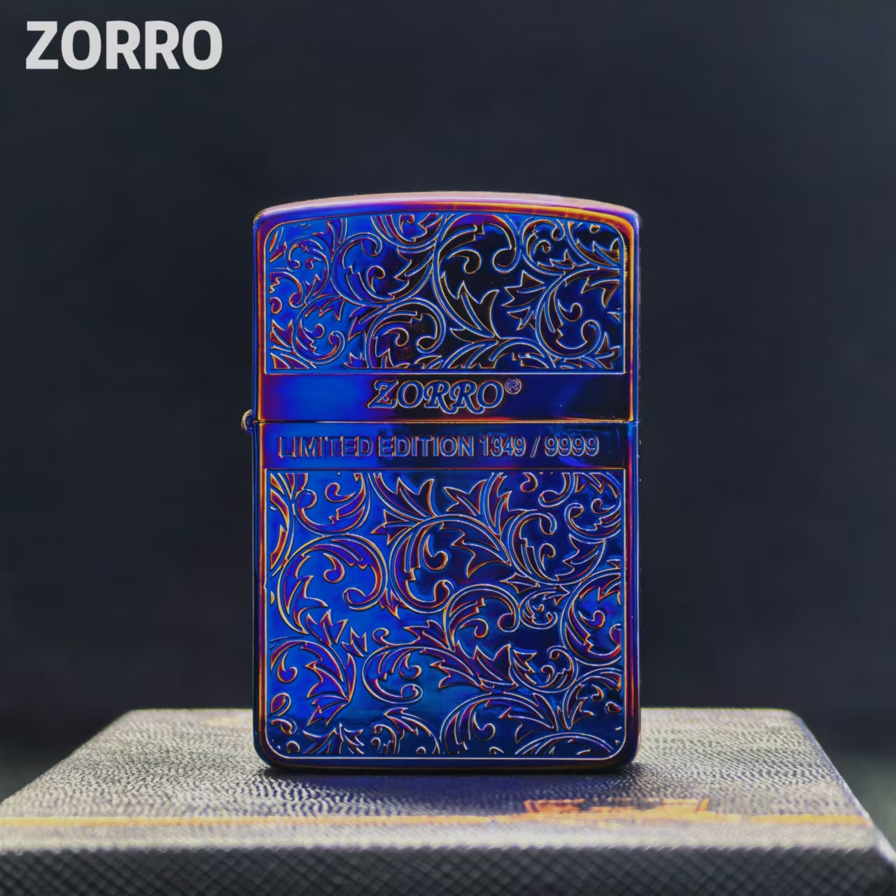 Zorro佐罗910熏蓝烧金唐草煤油打火机