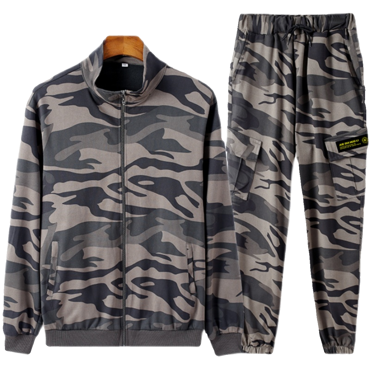 春季迷彩高弹工作服套装弹力宽松舒适耐磨耐脏户外休闲跑步劳保服