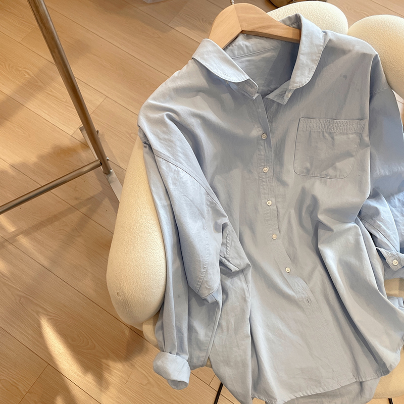 【王小姐】秋 纯棉复古小众风宽松衬衫女