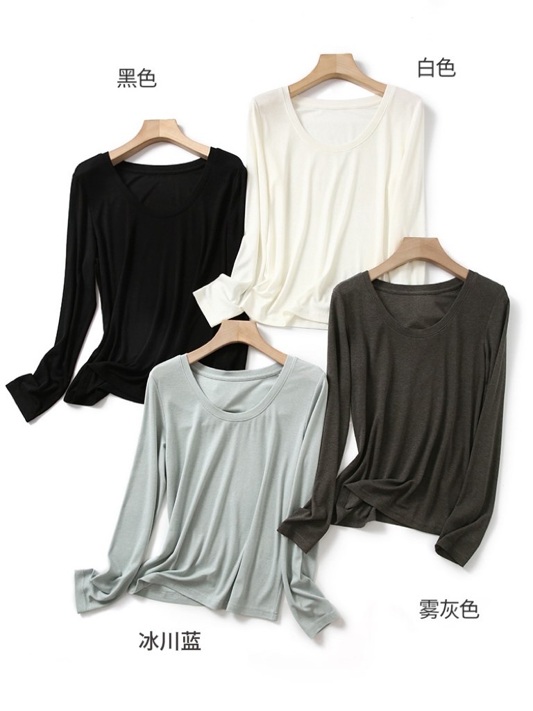 【Zoe轻奢】基础款·桑蚕丝醋酸显瘦圆领早秋百搭打底衫240793