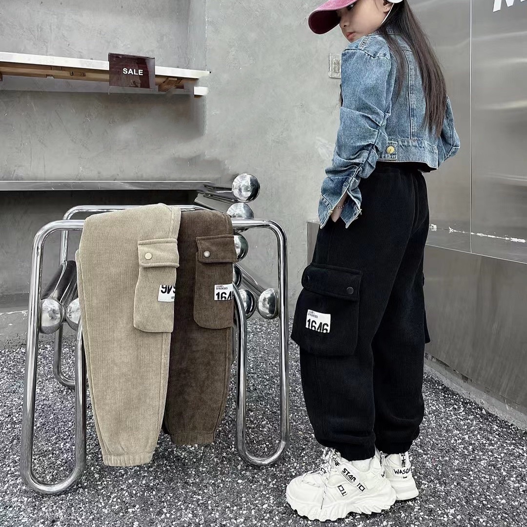 YBB 贴标加绒灯芯绒工装裤 6123无补货